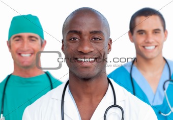 Portrait of three male doctors