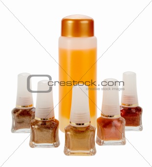 Gamma of nail polish and cream for cleaning
