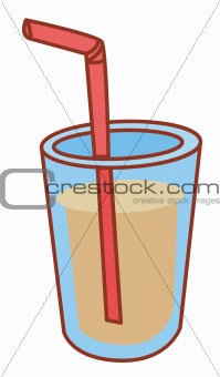 Soda drink with straw