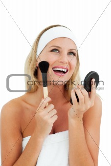 Sparkling woman putting on make-up 