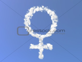 Female symbol from clouds