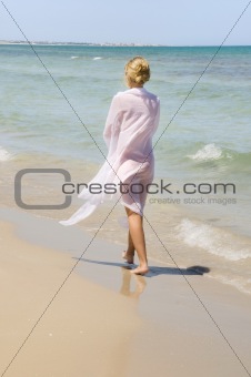 beach woman with a sarong