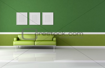 modern and classic green living room