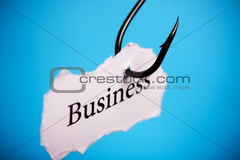 Business concept on hook