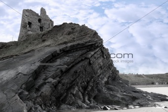 old ruins of a castle on a high cliff