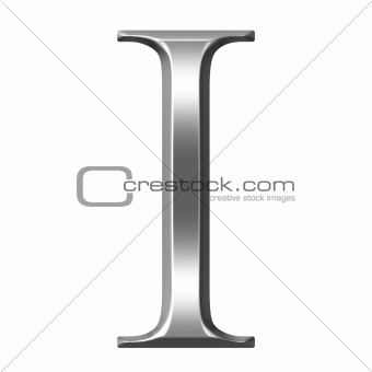 3D Silver Greek Letter Iota