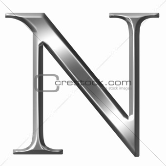 3D Silver Greek Letter Ny