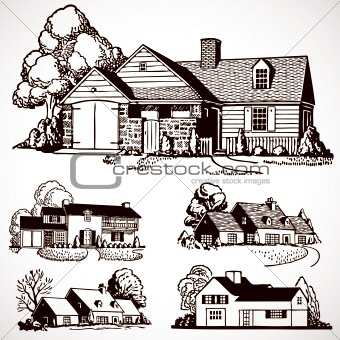 Vector Vintage Real Estate and Homes