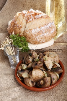 Champignon and French bread