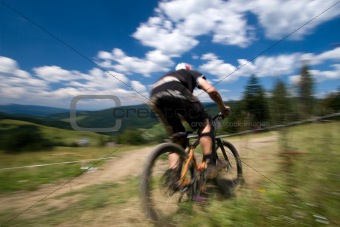 Biker in motion blur