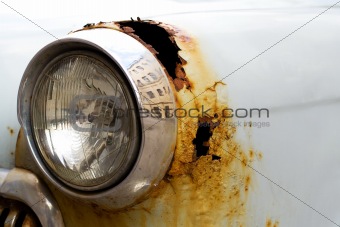Old car headlight