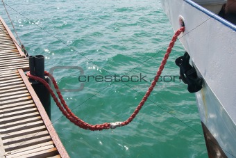 Ship ropes tied