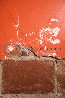 Brick and plaster wall.