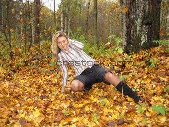 In autumn forest