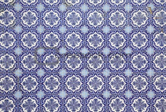 Traditional Portuguese mosaic - Azulejos - used for house decoration in Portugal