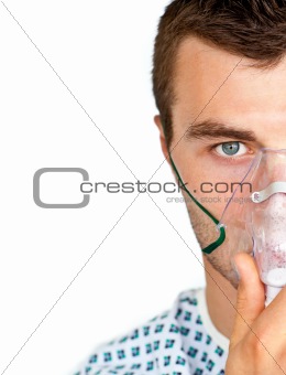 Portrait of a patient with a mask 