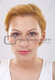 woman staring at camera 