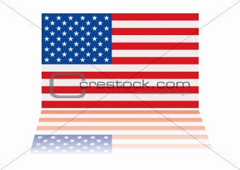 american flag reflection