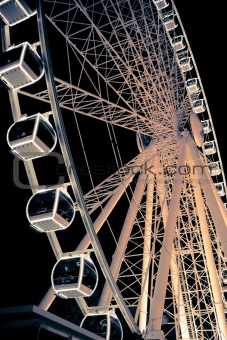 Ferris Wheel glowing at night