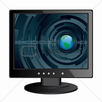 Isolated image of a LCD monitor