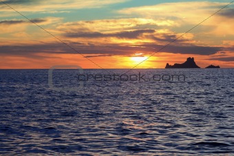 ibiza sunset Es Vedra from Formentera balearic