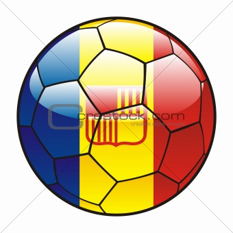Andorra flag on soccer ball