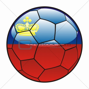 Liechtenstein flag on soccer ball