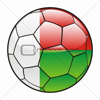 Madagascar flag on soccer ball