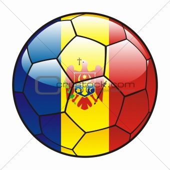 Moldova flag on soccer ball
