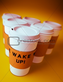 Group of disposable coffee cups