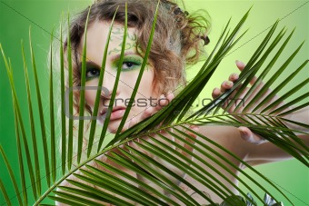 dryad girl with fern