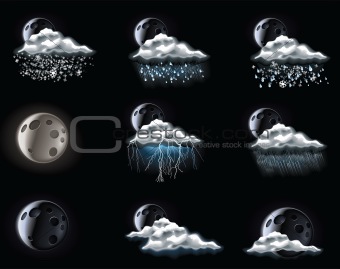 Vector weather forecast icons. Part 3
