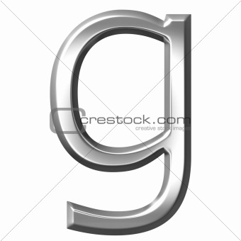 3d silver letter g