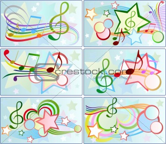 set of musical backgrounds