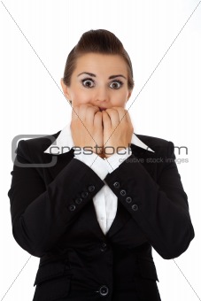 scared business woman