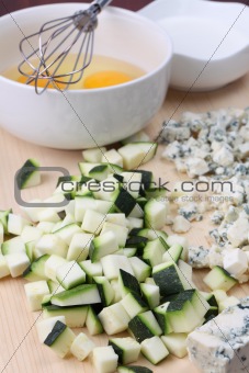 Zucchini omelet ingredients