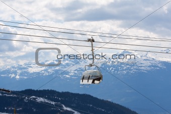 Chair lift at Whistler Peak British Columbia; 