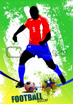 Poster Soccer football player. Colored Vector illustration for d