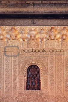 wall's part in the Alhambra palace, Granada, Spain