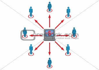 Female and Male Wealth Distribution Illustration in Vector