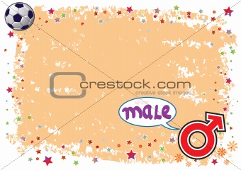 Male Symbol in Colourful Illustration in Vector