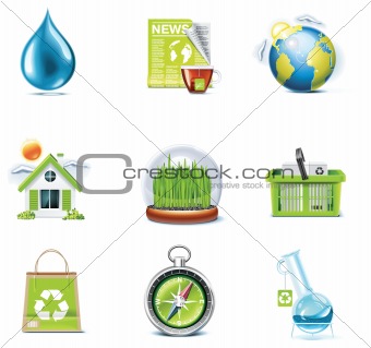 Vector ecology icon set. Part 3