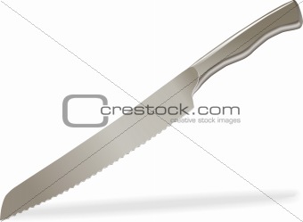 Vector kitchen bread knife.