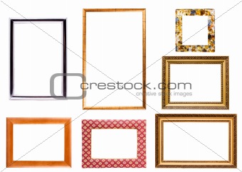 Collection of isolated picture frames