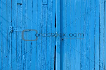Old gate in wood, blue painted, for background