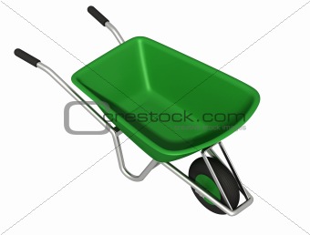 green  wheelbarrow