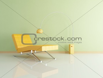 orange chaise lounge