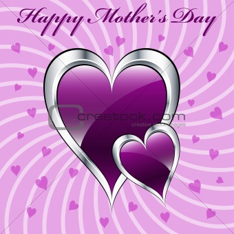Mother's day purple love hearts