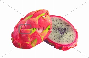 slices of prickly pear isolated on white 