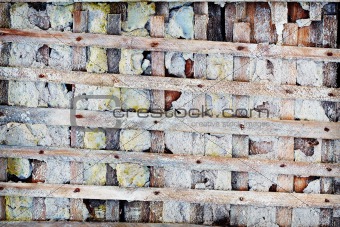 Old lattice - skeleton of concrete wall